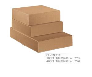 Scatola in cartone Onda avana fino a 3 bottiglie 34 x 28 x 9 cm - 7912