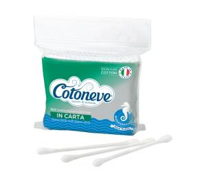 Bastoncini puliorecchie cotonati carta biodegradabile busta da 160 pezzi - 18994
