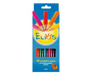 Pastelli Elios mina 3 mm con temperamatite astuccio 12 pezzi - 16392