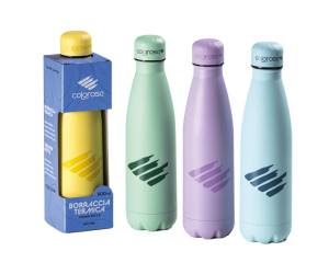 Borraccia termica Pastel - 500 ml - acciaio inox - colori assortiti - Colorosa - 3601BR - 8004428063700 - DMwebShop