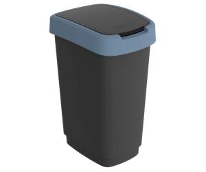 Pattumiera con coperchio basculante - 50 lt - PPL - nero-blu - Rotho - F600320 - 7610859246691 - DMwebShop