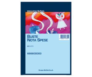 Blocco buste nota spese staccabili 23 x 16 cm confezione 25 buste - 23025