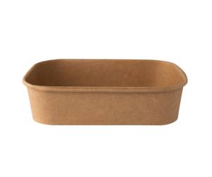 Bowl monouso rettangolare 500 ml cartoncino avana - 27197