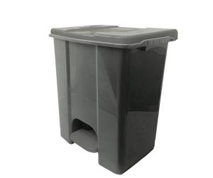 Contenitore mobile Ecoconti a pedale 60 lt plastica riciclata grigio - 27491