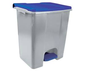 Contenitore mobile Ecoconti a pedale 60 lt plastica riciclata grigio blu - 27490