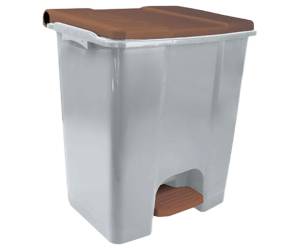 Contenitore mobile Ecoconti a pedale 60 lt plastica riciclata grigio marrone - 27496