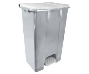 Contenitore mobile Ecoconti a pedale 80 lt plastica riciclata grigio bianco - 27493