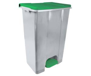 Contenitore mobile Ecoconti a pedale 80 lt plastica riciclata grigio verde - 27494