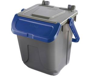 Contenitore portarifiuti Ecology con sportello e maniglione 25 lt grigio blu - 27505