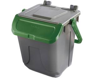 Contenitore portarifiuti Ecology con sportello e maniglione 25 lt grigio verde - 27502
