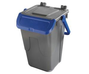 Contenitore portarifiuti Ecology con sportello e maniglione 35 lt grigio blu - 27501