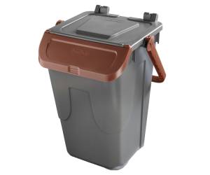 Contenitore portarifiuti Ecology con sportello e maniglione 35 lt grigio bruno - 27500