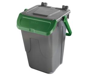 Contenitore portarifiuti Ecology con sportello e maniglione 35 lt grigio verde - 27498
