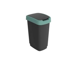 Pattumiera con coperchio basculante 25 lt 33,3 x 25,2 x 47,6 cm PPL nero verde scuro - 27511