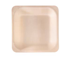 Piatto piano monouso quadrato 14,5 x 14,5 cm legno colore naturale - 27207