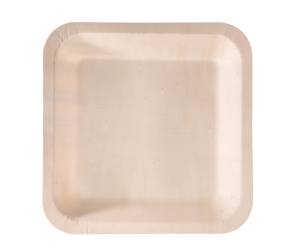 Piatto piano monouso quadrato 25 x 25 cm legno colore naturale - 27209