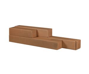 Scatola a tubo Square Box chiusura a nastro 10,5 x 10,5 x 63 cm avana - 27412