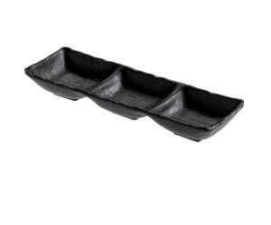 Vassoietto a tre scomparti - 27 x 9 x 3,5 cm - melamina - nero - Leone - T8204 - 8024112001870 - DMwebShop