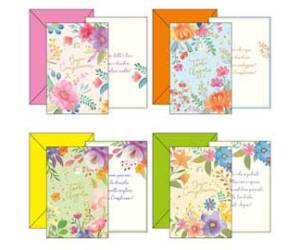 Biglietto auguri Buon Compleanno - con ruota tema floreale - 4 soggetti assortiti - conf. 12 pezzi - Kartos - 07563502 - DMwebShop