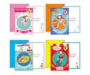 Biglietto Buon Compleanno con ruota numerata tema bambini - 28094