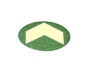 Bollo con freccia fotoluminescente adesiva diametro 6 cm giallo verde - 27594