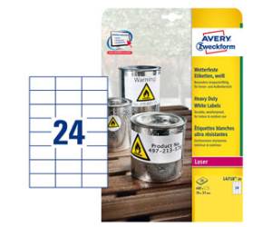 Etichette adesive L4718 in poliestere laser permanenti 70 x 37 mm 20 fogli bianco - 28016