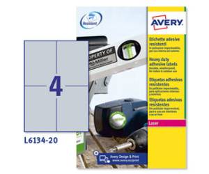 Etichette adesive L6134 in poliestere laser permanenti 105 x 148 mm 20 fogli - 28018