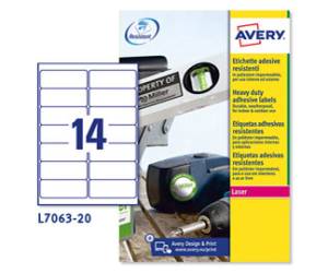 Etichette adesive extra strong L7063 in poliestere laser permanenti 20 fogli 99,1 x 38,1 mm bianco - 28020