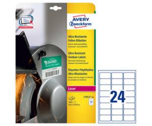 Etichette adesive in PE laser permanenti 63,5 x 33,9 mm 10 fogli bianco - 28011