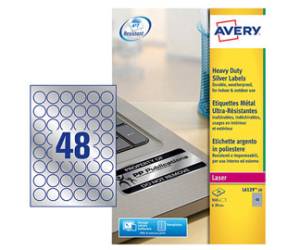 Etichette adesive tonde L6129 in poliestere laser permanenti diametro 30 mm 20 fogli argento - 28013