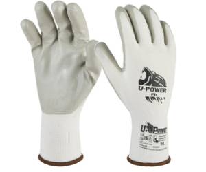 Guanti di protezione FIT con polsino giallo taglia 08 bianco grigio - 27942