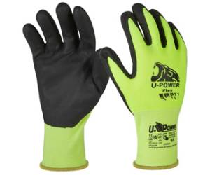 Guanti di protezione FLEX con polsino giallo taglia 08 verde fluo nero - 27936
