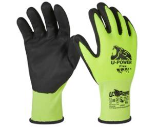 Guanti di protezione FLEX con polsino nero taglia 10 verde fluo nero - 27934