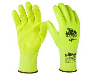 Guanti di protezione ICON con polsino nero taglia 10 giallo fluo - 27931