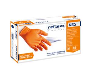 Guanti in nitrile N85 ultra resistenti taglia M arancione - 27882