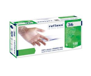 Guanti in vinile R36 senza polvere taglia S bianco scatola 100 pezzi - 27883