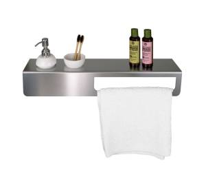 Mensola con portasalviette 57 x 12 x 9 cm acciaio inox satinato - 27990