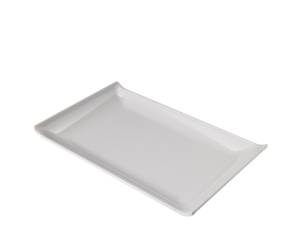 Piatto rettangolare 23 x 14 x 2,6 cm melamina bianco - 27971
