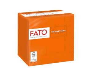 Tovagliolo carta 24 x 24 cm 2 veli arancio - 27688