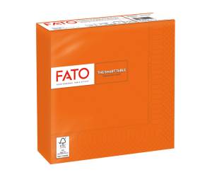 Tovagliolo carta 33 x 33 cm 2 veli arancio - 27684