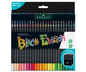 Matite colorate triangolare Black Edition - colori assortiti - conf. 50 pezzi - Faber Castell - 116450 - 4005401164500 - DMwebShop