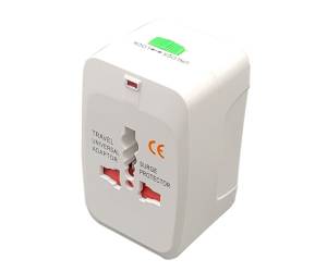 Adattatore da viaggio universale 2 prese USB bianco Melchioni - 28272