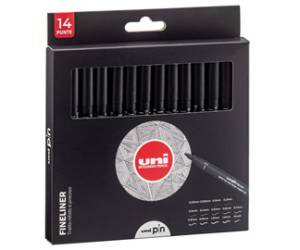 Astuccio Pin fineliner nero 14 gradazioni - 28840