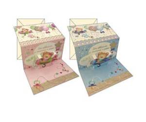 Biglietto auguri Nascita 2 soggetti assortiti maschio femmina - 28803