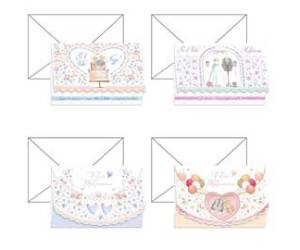 Biglietto auguri portasoldi Matrimonio 4 soggetti assortiti - 28809