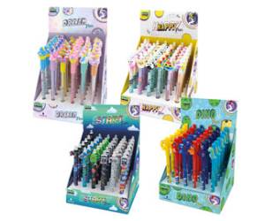 Box penne cancellabili 4 expo da banco fantasie assortite - 28841