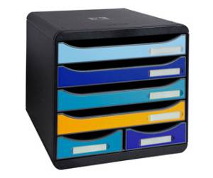 Cassettiera Big Box Maxi Bee Blue 6 cassetti A4 nero multicolore - 28713