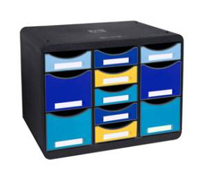 Cassettiera Store Box Multi Bee Blue 11 cassetti nero multicolore - 28712