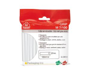 Colla termofusibile M7,100 diametro 7 mm lunghezza 10 cm 200 gr trasparente - 28261