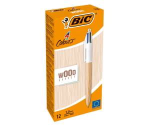 Penna sfera a scatto 4 colori Wood 1 mm - 28825